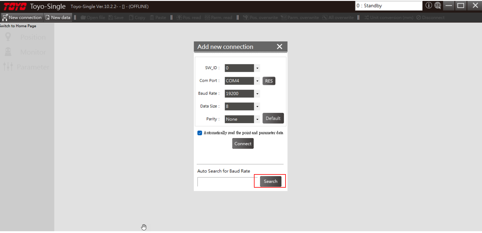 Step 2: Search for connection to find the drive